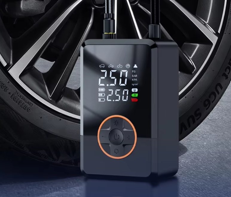 Draagbare draadloze mini-luchtcompressor voor autobanden 